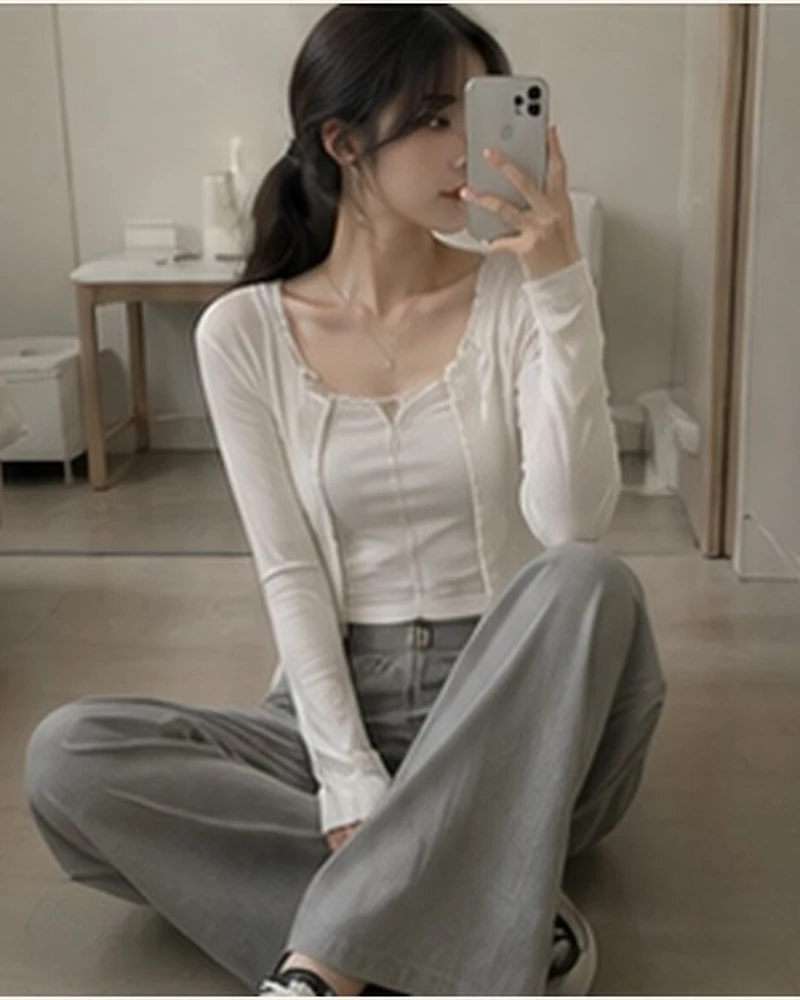 레이스 트리밍 핏 가디건