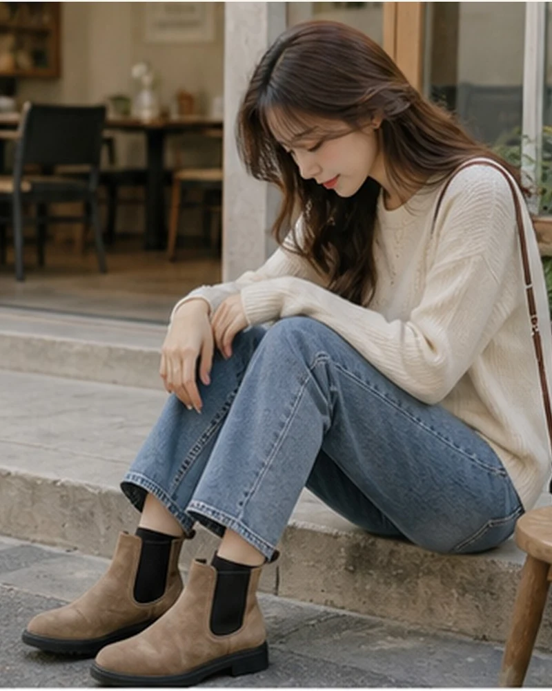 스웨이드 첼시 부츠 3cm