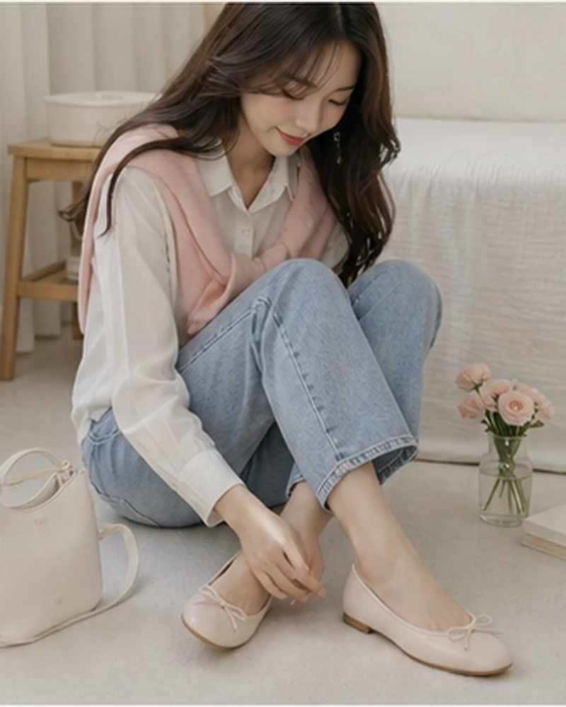 말랑 리본 플랫슈즈